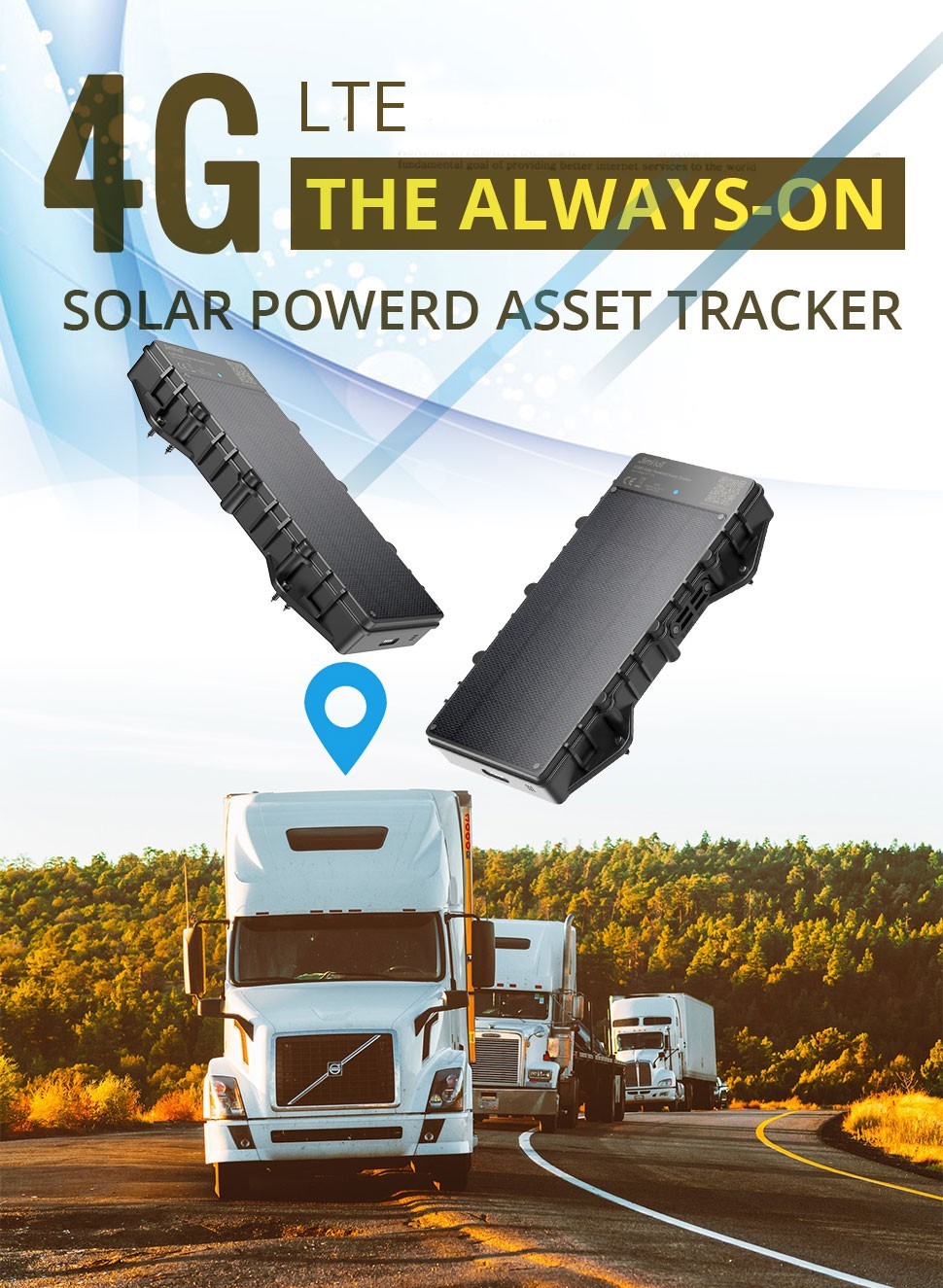 Solar GPS locator 4G med GPS/WIFI/BDS/LBS + 10000mAh batteri och IP67-skydd