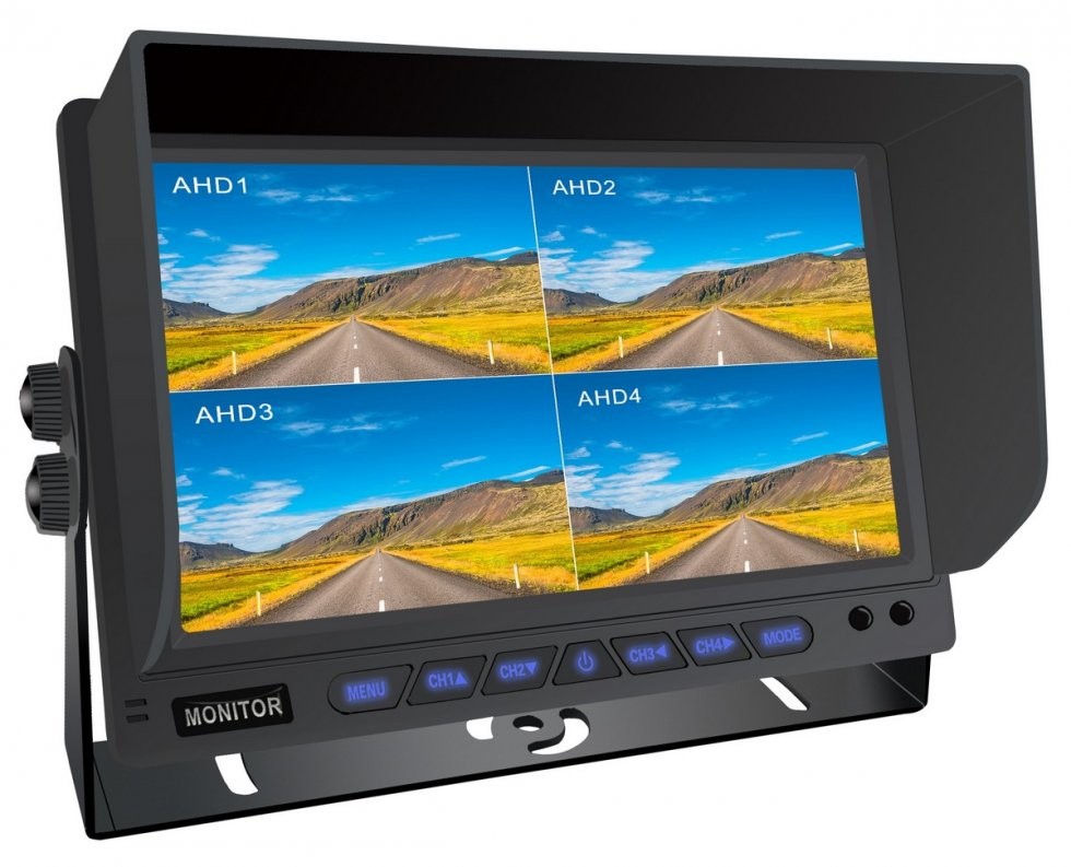 8CH hybrid 10" reverserande HD-monitor för bil eller maskin