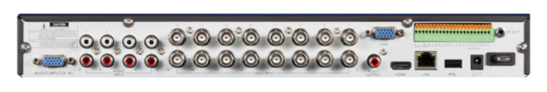 XHR1080 DVR-inspelare ingångar och utgångar