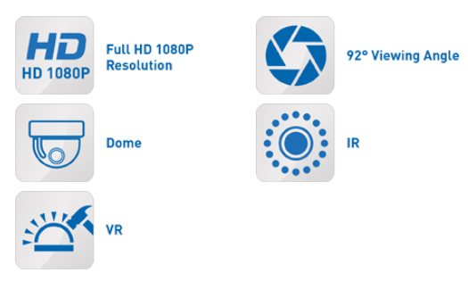 Specifikationer XHC 1080P kamera