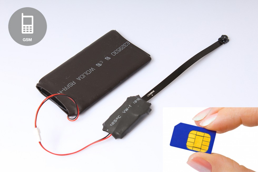 Gsm spion pinhole kamera på sim och sd-kort