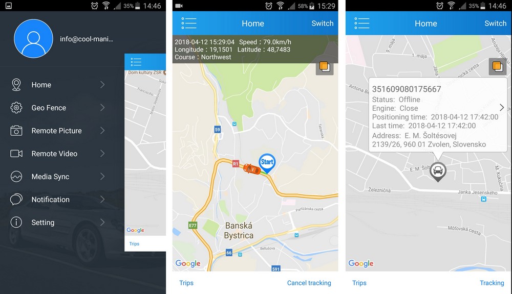 wifi bilkamera med gps - livespårning via app