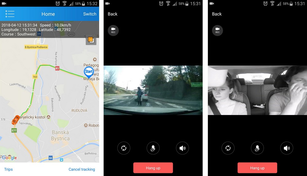 3g bilkamera med GPS - spårning via app