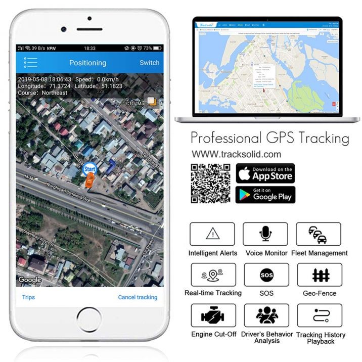 mobilapplikation tracksolid - profio x4