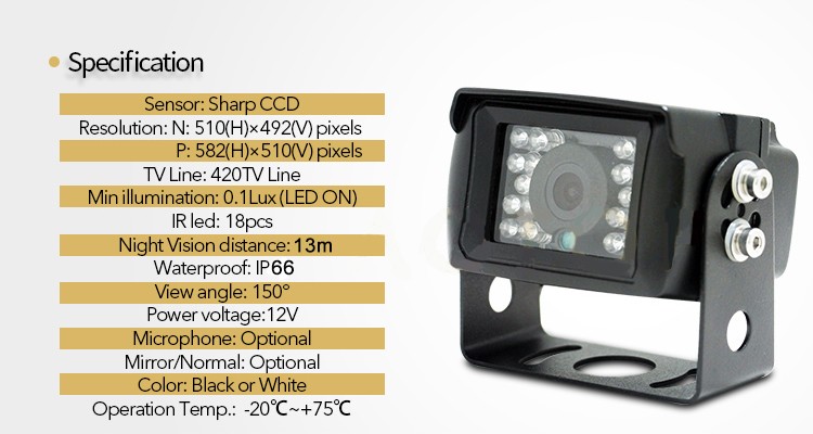 universal backkamera IR LED 13m