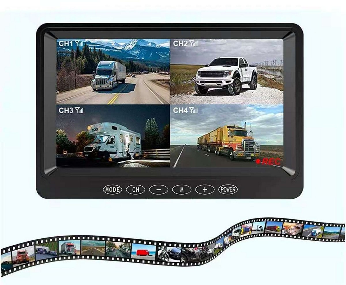 7-tums LCD-skärm för backning - inspelning till SD-kort