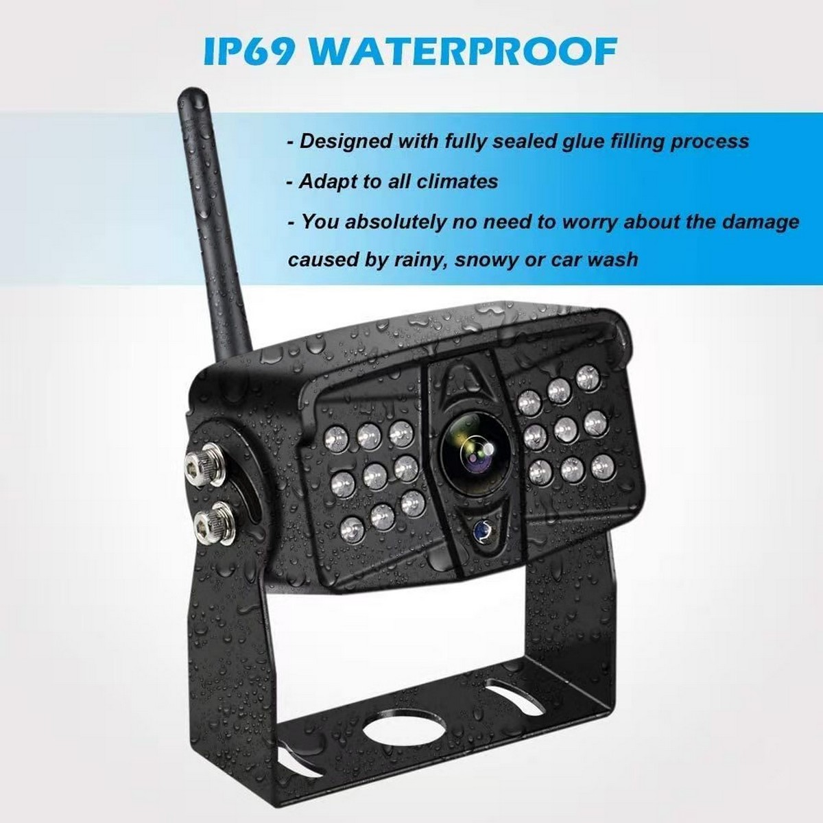 Vattentät backkamera IP69 för skåpbil