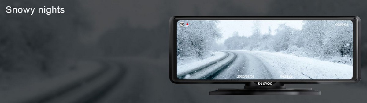 duovox v9 bästa bilkamera - snöfall