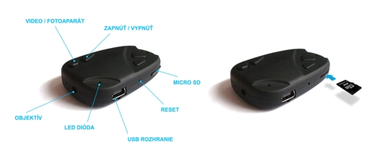 Nyckelringskamera + 2 GB SD