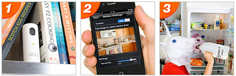 Izon-kamera med liveöverföring (via mobil)