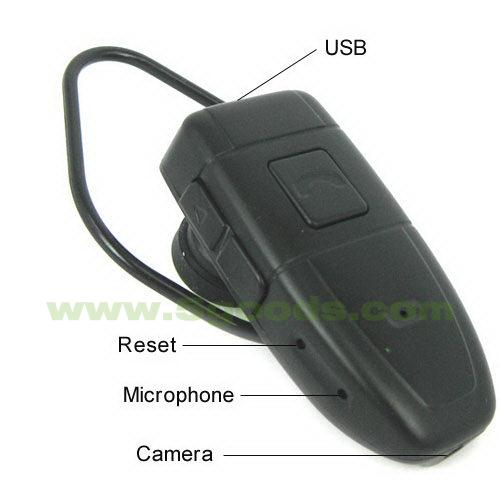 Kamera gömd i Bluetooth-hörlur + 4 GB